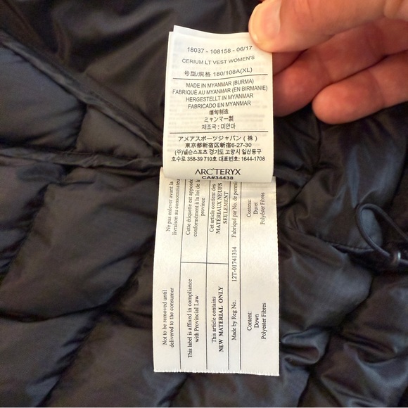 ARC’TERYX CERIUM LT VEST WOMEN'S - XL - Black - Like New Condition - Picture 6 of 8